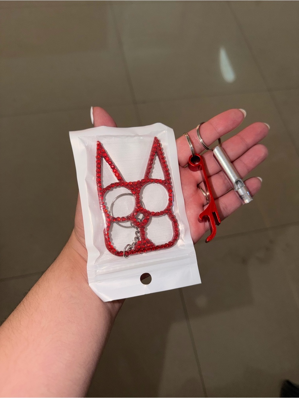 Red Cat Face Keychain Multi-Tool with Bottle Opener - Unbranded